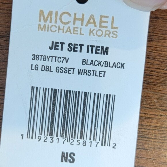 Michael Kors Jet Set Black/Black Double Zip Wristlet Large - Picture 10 of 16